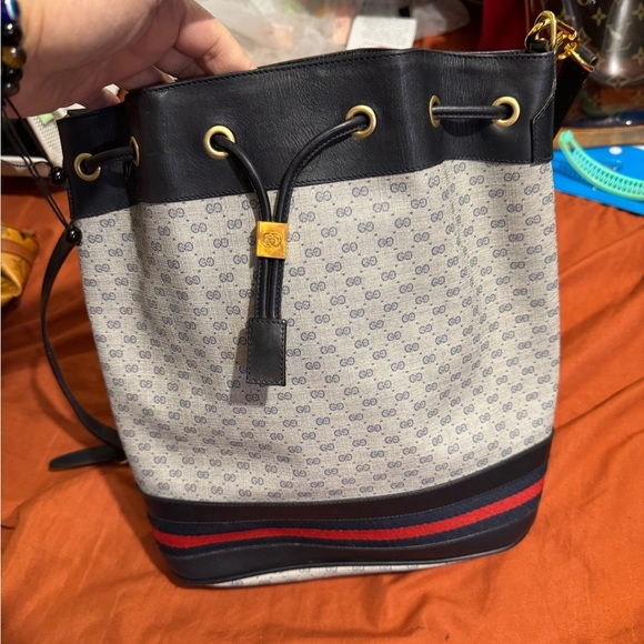 Gucci Handbags - Gucci Stylish Black and Gray Bucket Bag